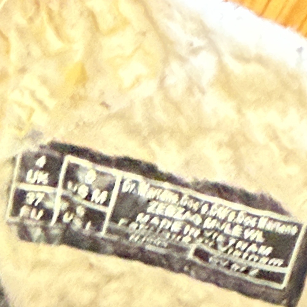 Dr. Martens 6 Zebzag Black Suede Sllingback Clog Mules faux shearling great cond - Picture 7 of 8